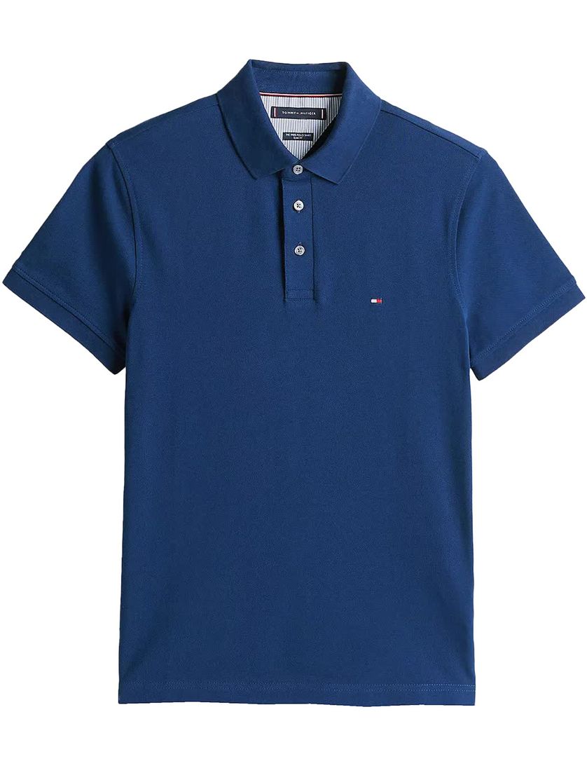 Tommy Hilfiger polo 1985 blauw Plus Size 3-knoops