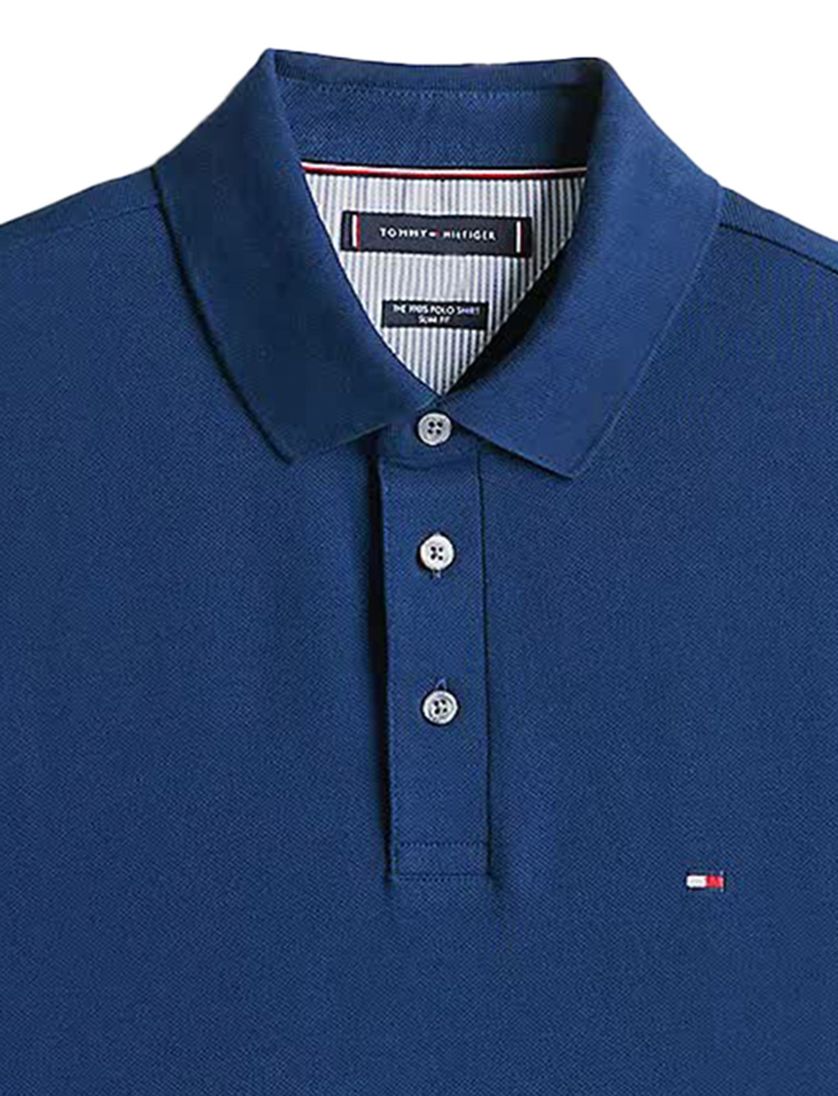 Tommy Hilfiger polo 1985 blauw Plus Size 3-knoops