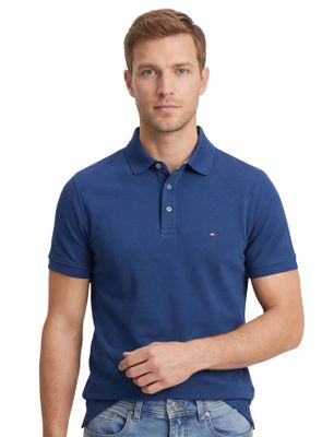Tommy Hilfiger Tommy Hilfiger polo 1985 blauw Plus Size 3-knoops