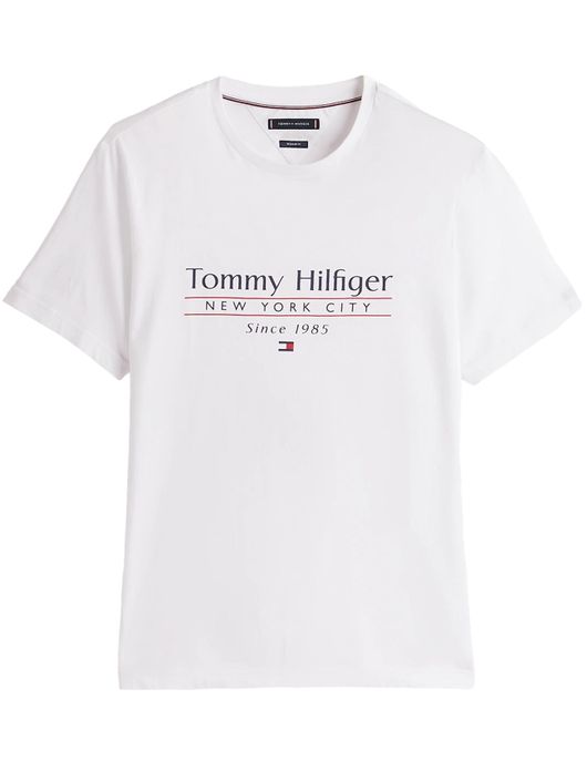 Tommy Hilfiger T-shirt wit met opdruk Plus Size