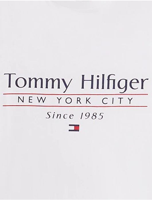 Tommy Hilfiger T-shirt wit met opdruk Plus Size