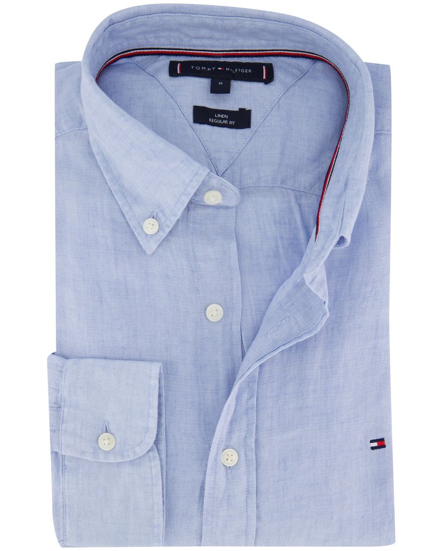 Tommy Hilfiger overhemd lichtblauw effen normale fit
