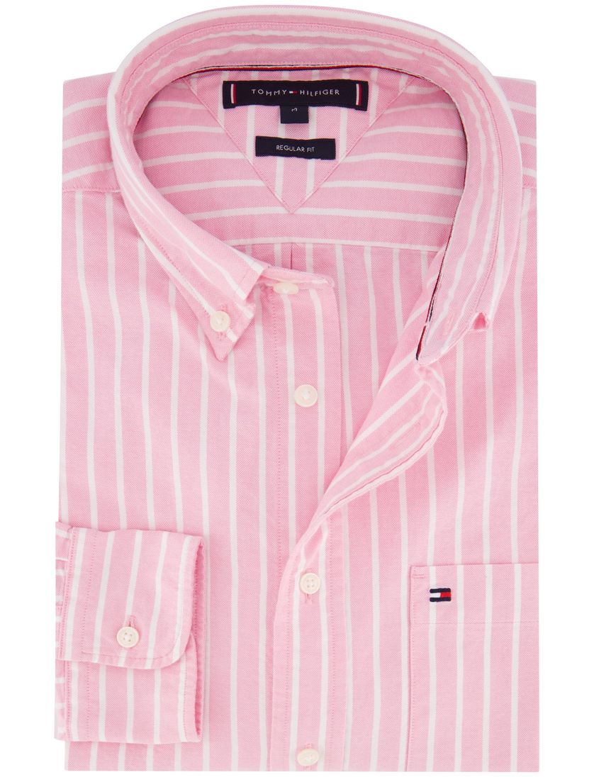 overhemd Tommy Hilfiger Regular Fit roze gestreept