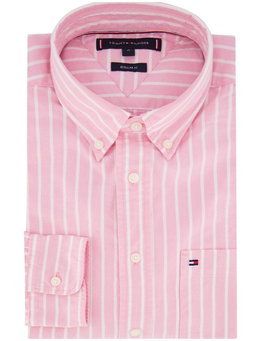 overhemd Tommy Hilfiger Regular Fit roze gestreept