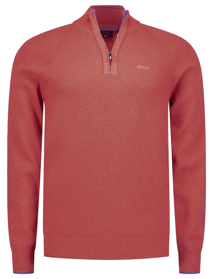 NZA half zip trui Ralph oranje katoen