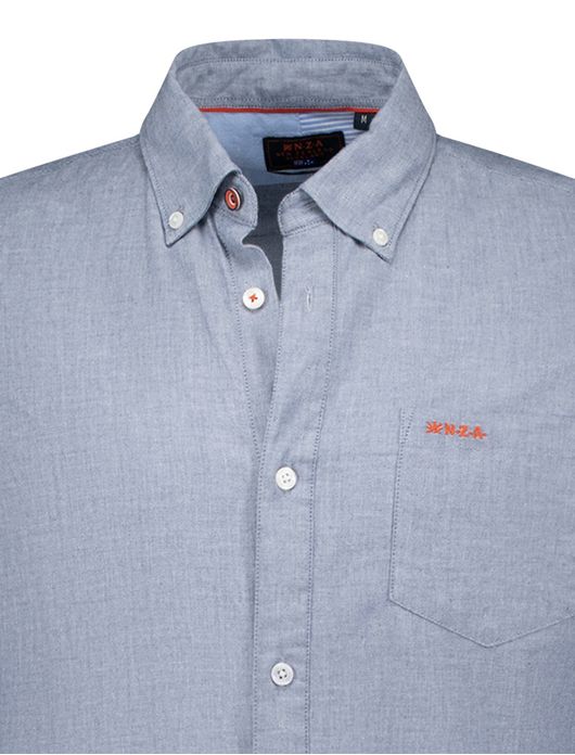 NZA overhemd Ellis blauw borstzak