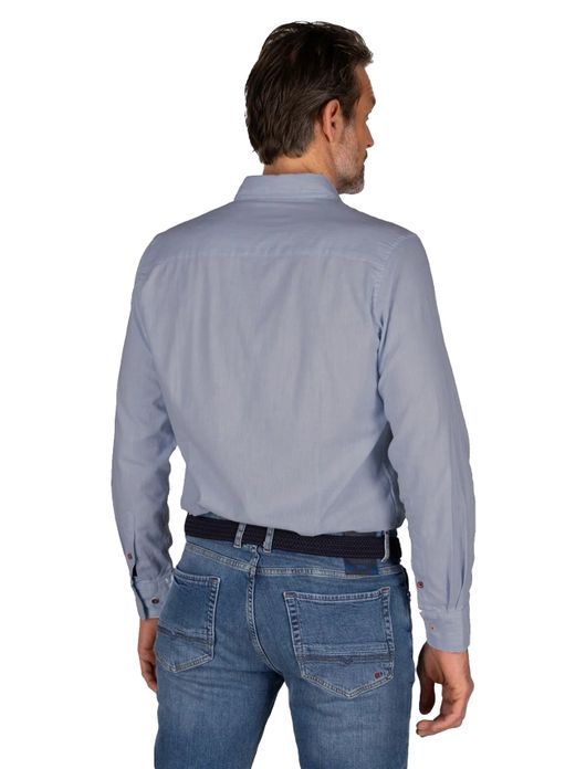 NZA overhemd Ellis blauw borstzak
