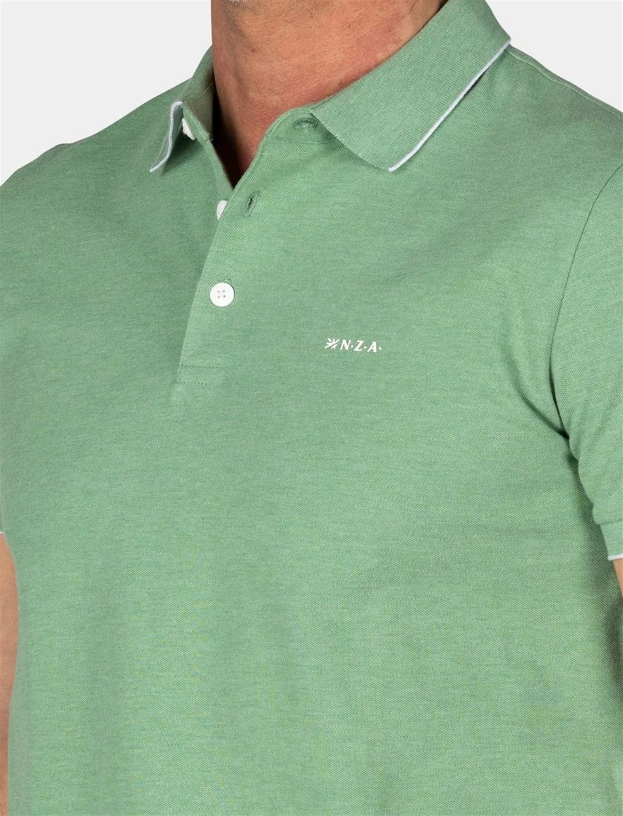 New Zealand polo Colin effen groen normale fit
