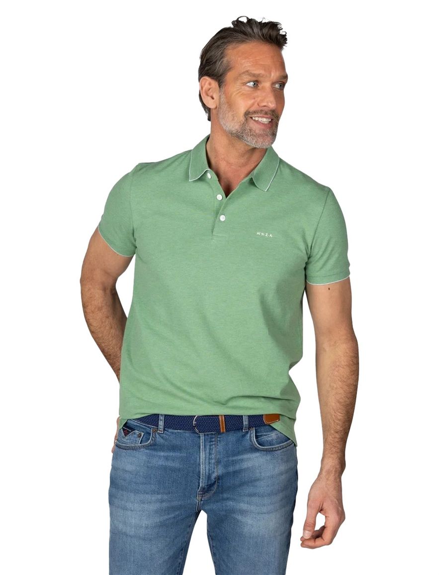 New Zealand polo Colin effen groen normale fit