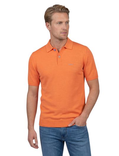 New Zealand New Zealand poloshirt met band Sergio oranje normale fit