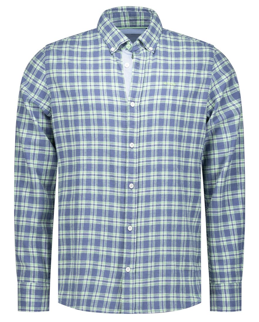 New Zealand overhemd Derek blauw geruit