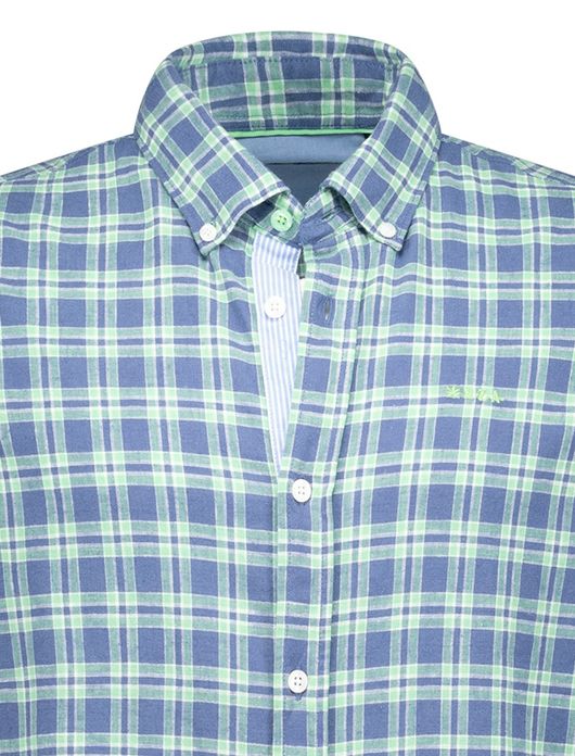 NZA overhemd Derek blauw geruit