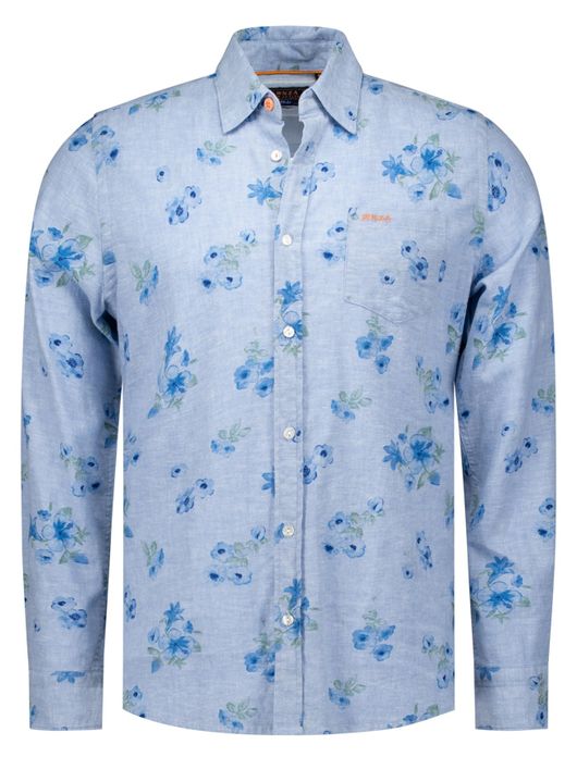 NZA overhemd Manuel blauw geprint