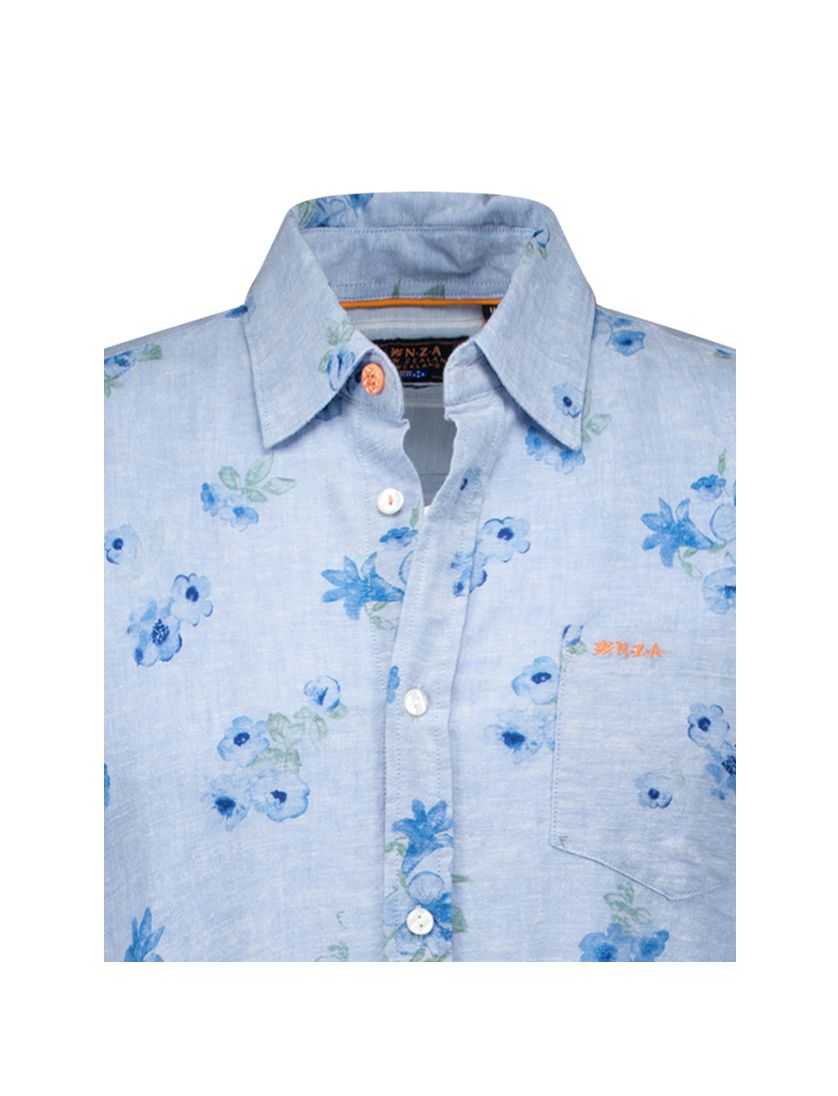 overhemd New Zealand Manuel blauw geprint