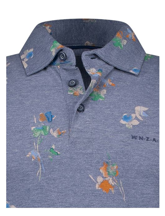 NZA polo donkerblauw gemeleerd Russel