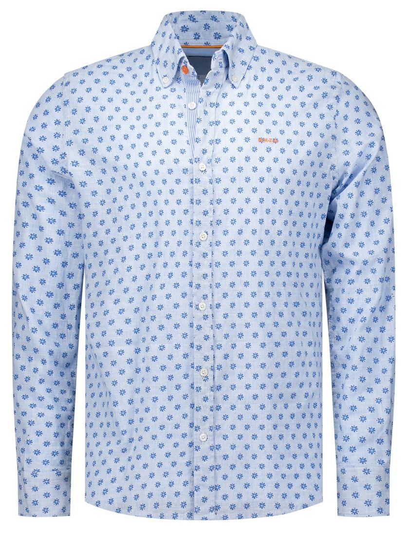 overhemd New Zealand Tate blauw geprint