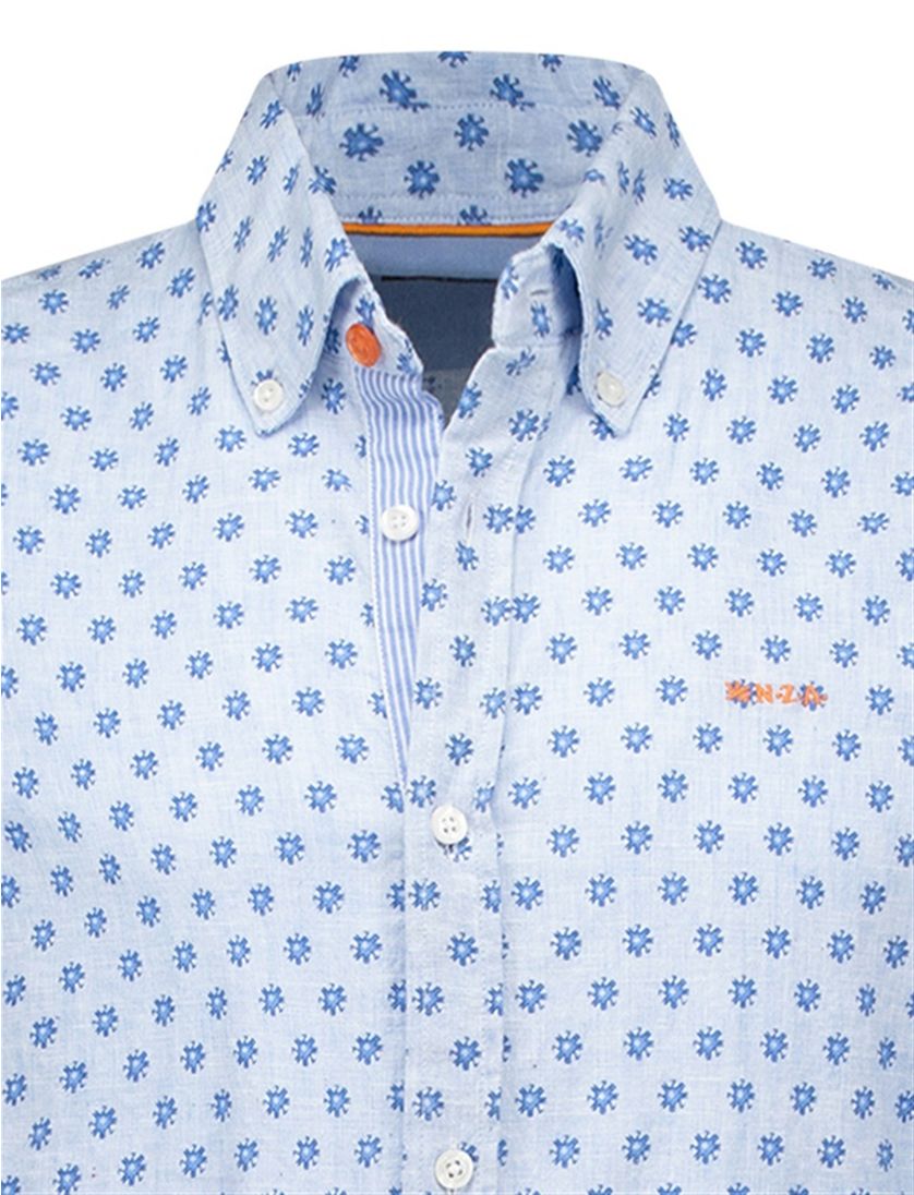 overhemd New Zealand Tate blauw geprint