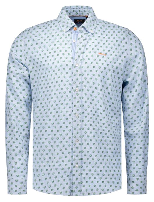 NZA blauw overhemd Tate geprint