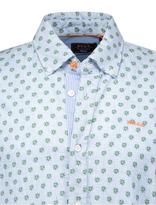NZA blauw overhemd Tate geprint