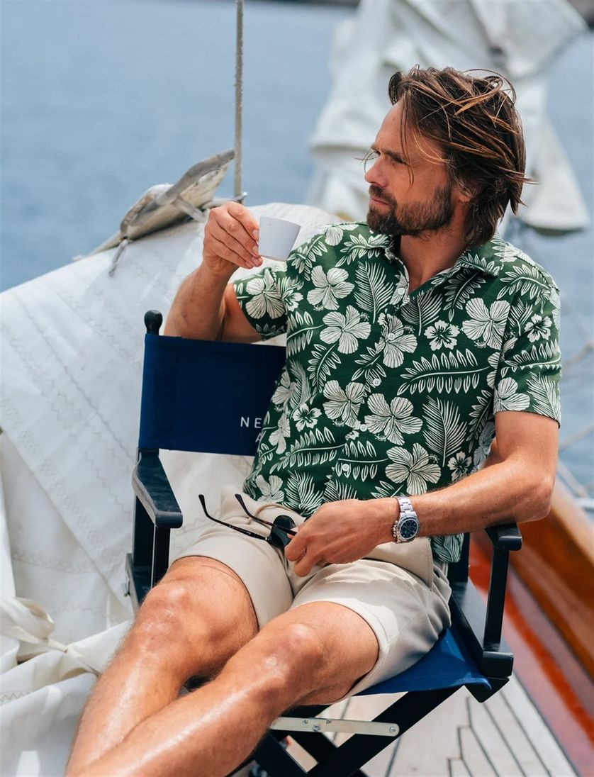 overhemd New Zealand casual korte mouw groen