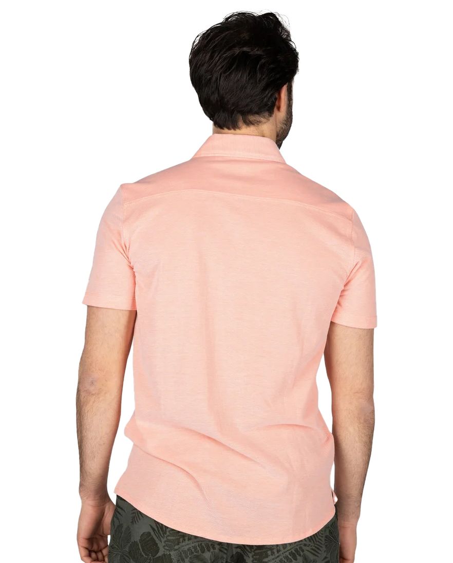 NZA overhemd korte mouw Patrick perzik