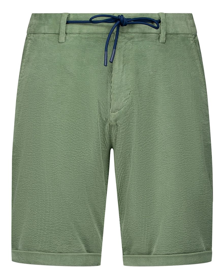 NZA korte broek rib stof effen groen normale fit katoen