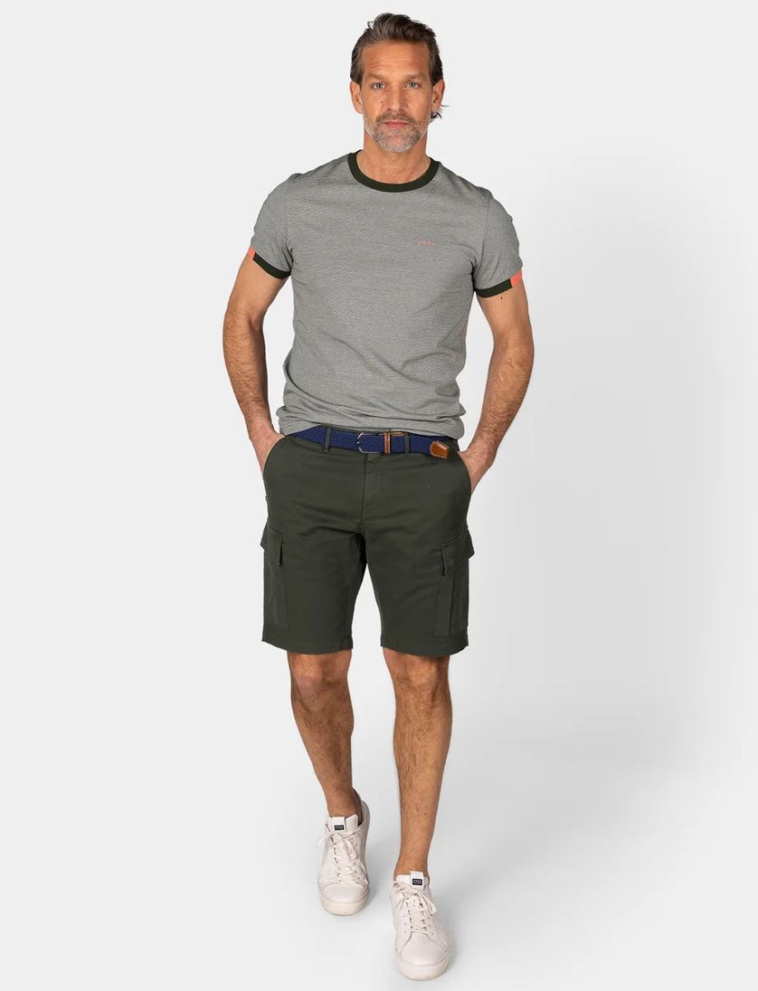 New Zealand t-shirt groen gemeleerd normale fit