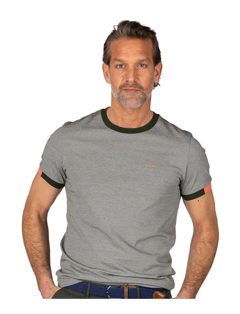 New Zealand t-shirt groen gemeleerd normale fit