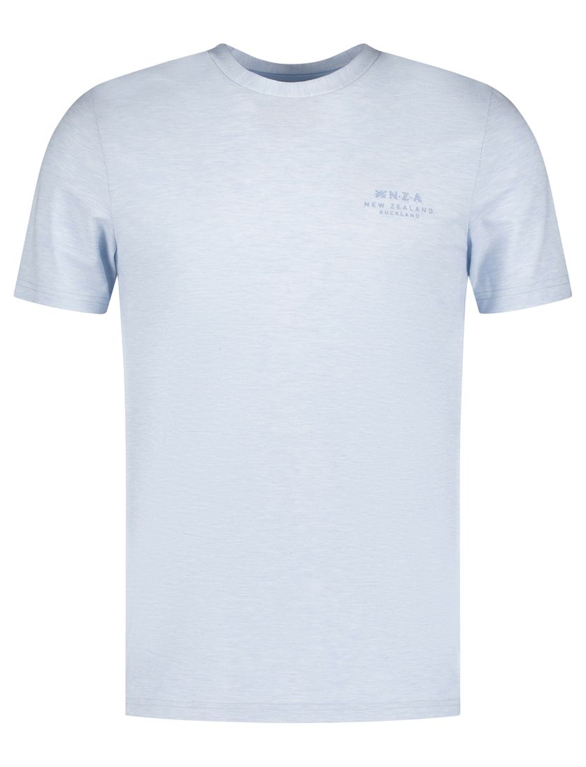 New Zealand t-shirt Jared lichtblauw gemeleerd normale fit