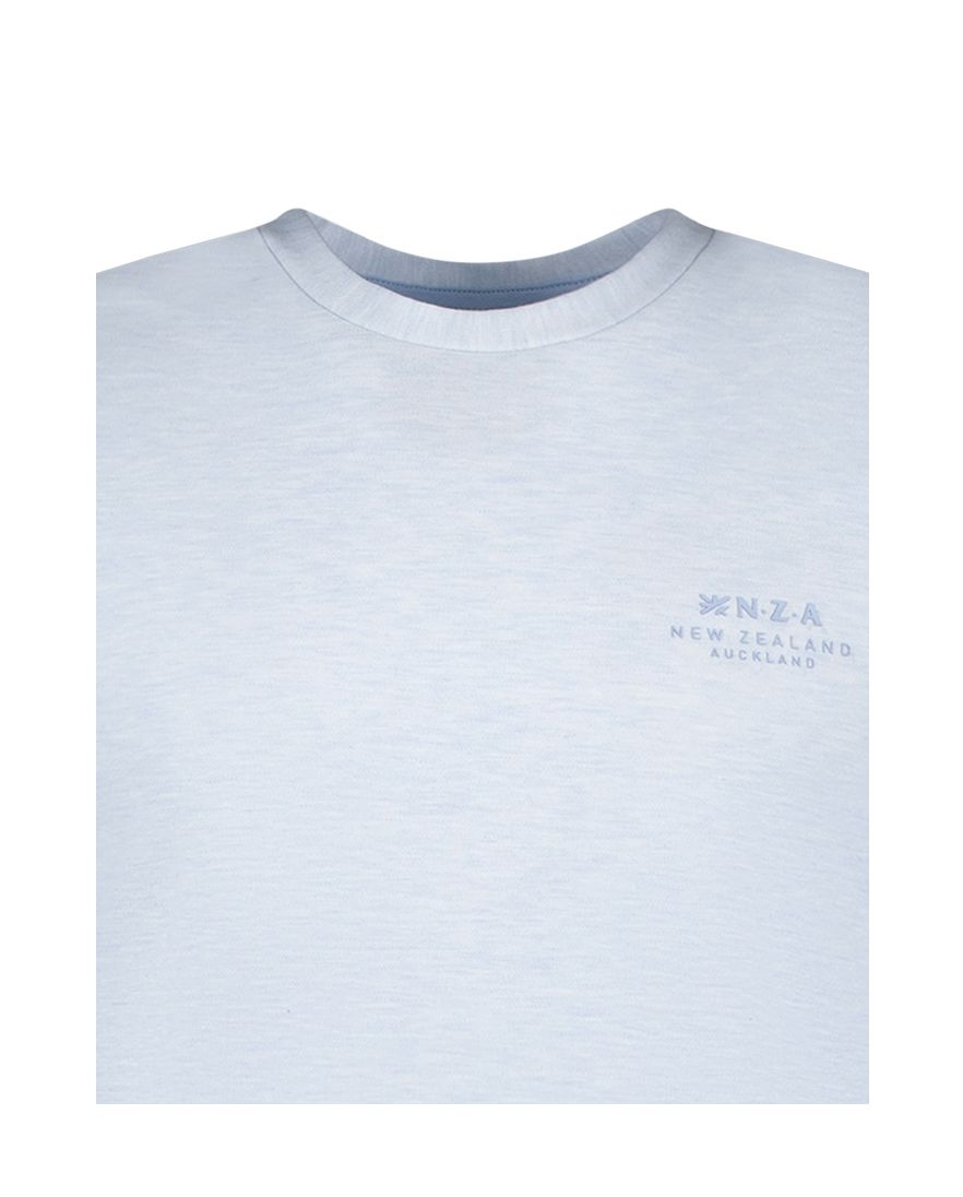 NZA t-shirt lichtblauw gemeleerd normale fit katoen