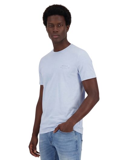 New Zealand NZA t-shirt lichtblauw gemeleerd normale fit katoen