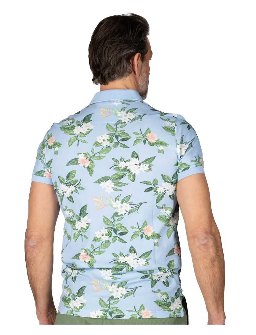 poloshirt New Zealand Ismael blauw geprint