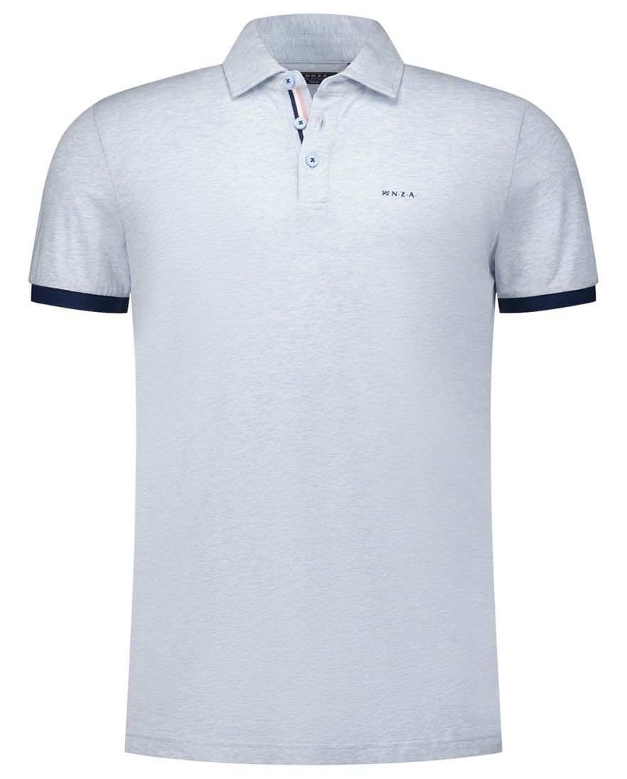 NZA poloshirt Briggs lichtblauw gemeleerd
