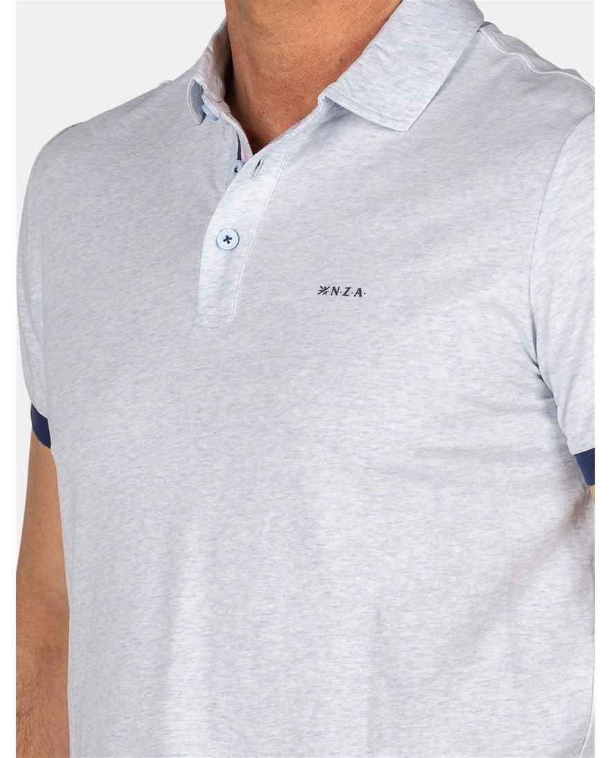 NZA poloshirt Briggs lichtblauw gemeleerd