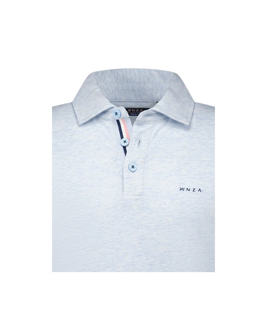 NZA poloshirt Briggs lichtblauw gemeleerd