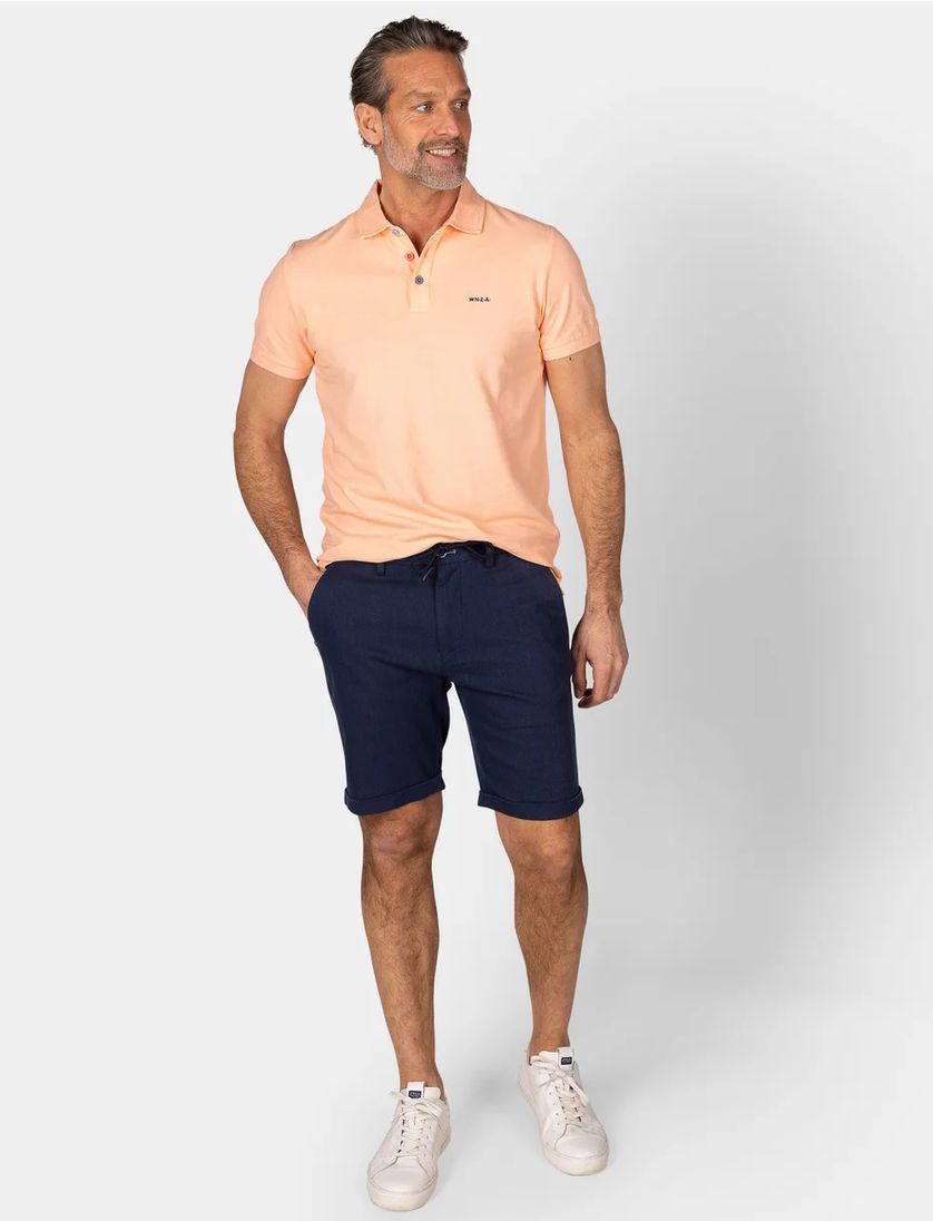 katoenen New Zealand poloshirt Peter effen oranje normale fit