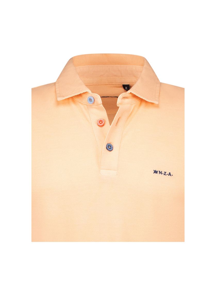 katoenen New Zealand poloshirt Peter effen oranje normale fit