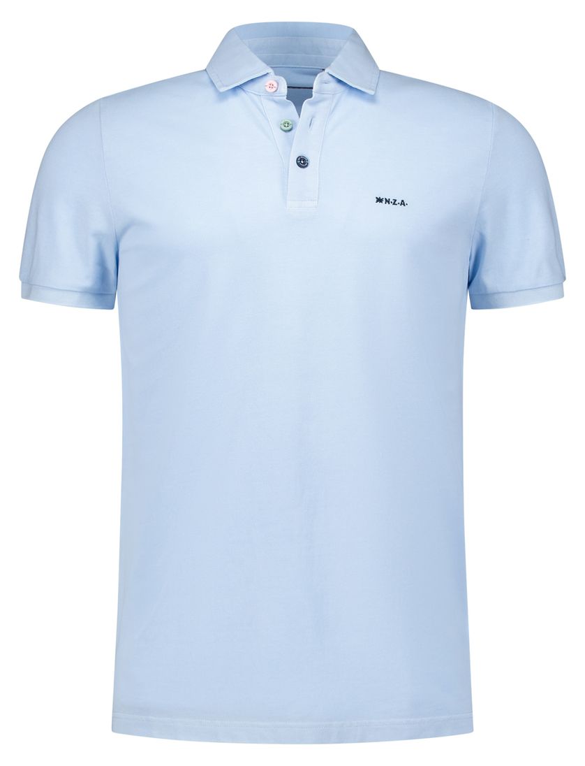 NZA poloshirt effen lichtblauw normale fit