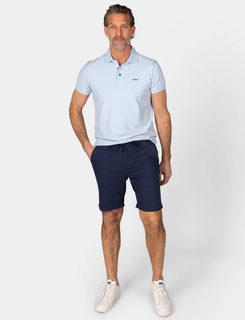 NZA poloshirt effen lichtblauw normale fit