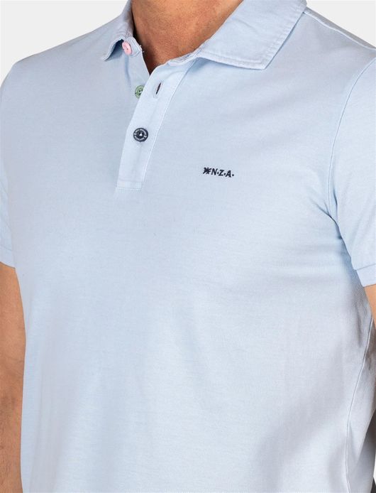 NZA poloshirt effen lichtblauw normale fit