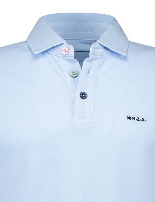 NZA poloshirt effen lichtblauw normale fit