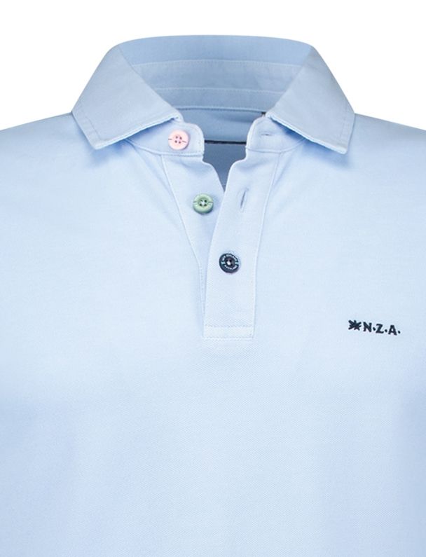 NZA poloshirt effen lichtblauw normale fit
