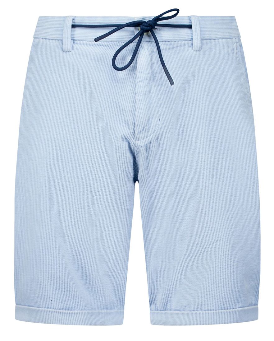 New Zealand katoenen korte broek effen lichtblauw rib