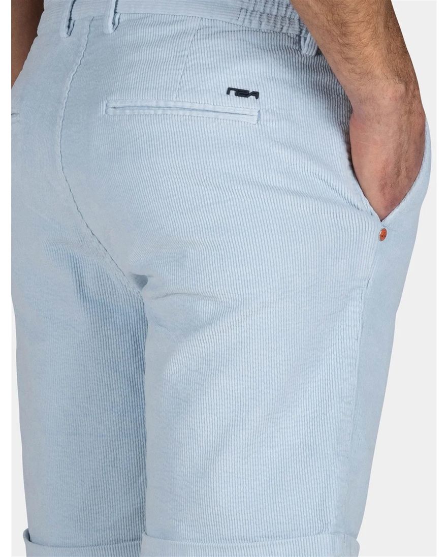New Zealand katoenen korte broek effen lichtblauw rib