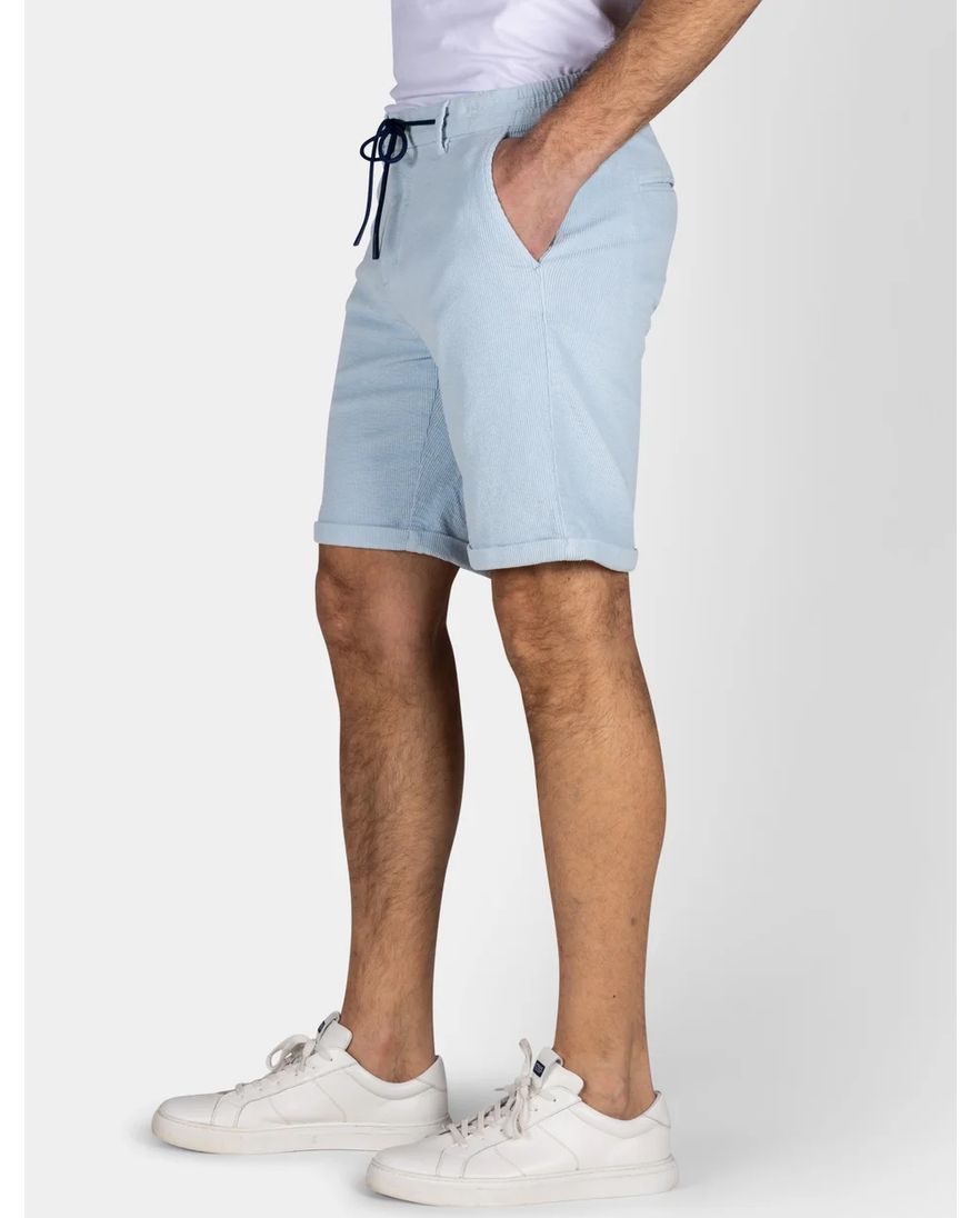 New Zealand katoenen korte broek effen lichtblauw rib