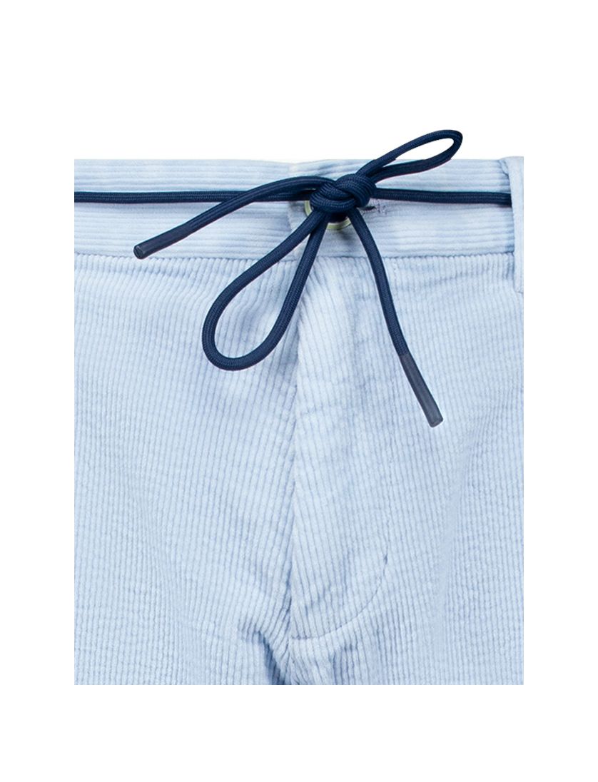 NZA korte broek effen lichtblauw normale fit katoen ribstof