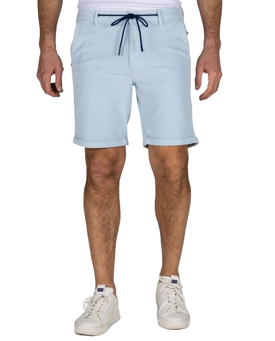 New Zealand katoenen korte broek effen lichtblauw rib