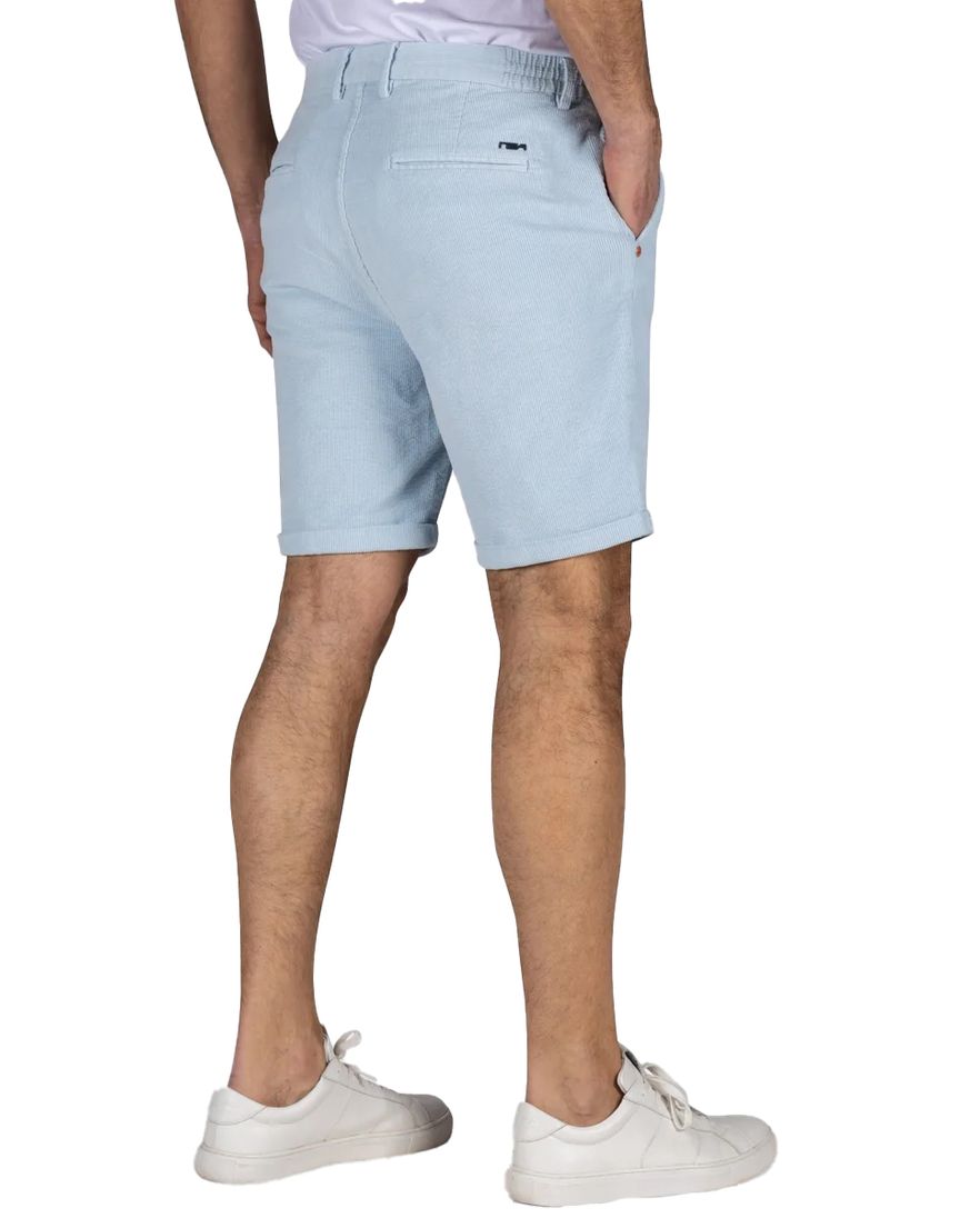 New Zealand katoenen korte broek effen lichtblauw rib