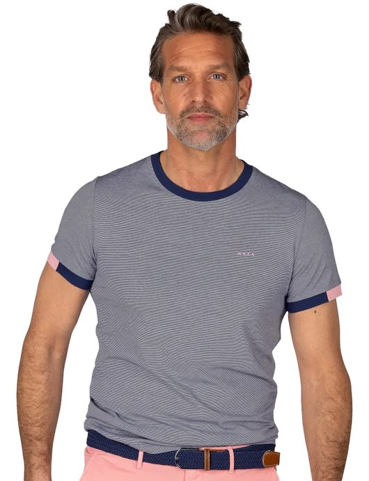 NZA t-shirt donkerblauw normale fit katoen