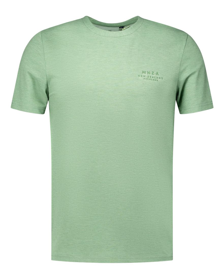 New Zealand t-shirt Jared effen groen normale fit